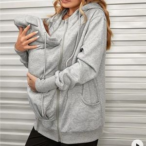 Brand New Babywearing Maternity Hoodie Hoody - Grey - XXL